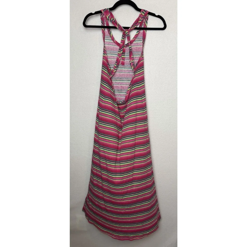 Ralph Lauren Girls Tank Maxi-Dress Pink Striped Size XL (16) Lightweight Cotton